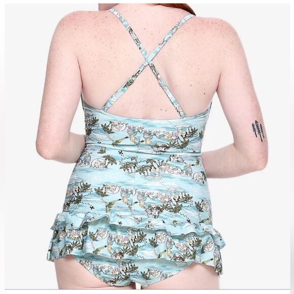 Disney Mermaid Lagoon Swimsuit Blue Peter Pan One Piece Retro - Picture 2 of 8